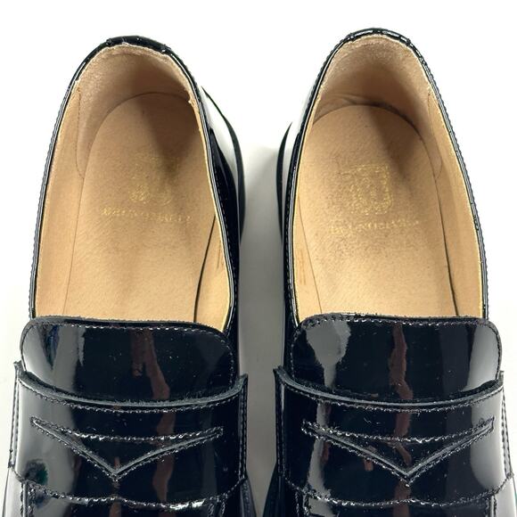 M By Bruno Magli Elle Black Patent Leather Platform Loafer Womens 8M New $350 - Picture 7 of 10